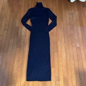 Missguided Navy Midi Turtleneck Sweater Dress